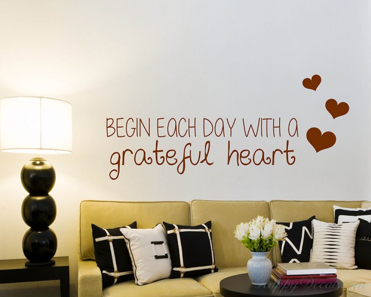 Begin Each Day Quotes Wall Decal Motivational Vinyl Art Stickers